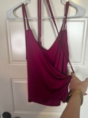 Gucci Criss Cross Tie Around Vibrant Magenta/Fuchsia Tank Top